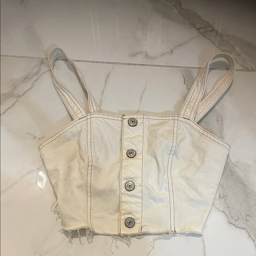 Abercrombie & Fitch Off-White Button-Down Top